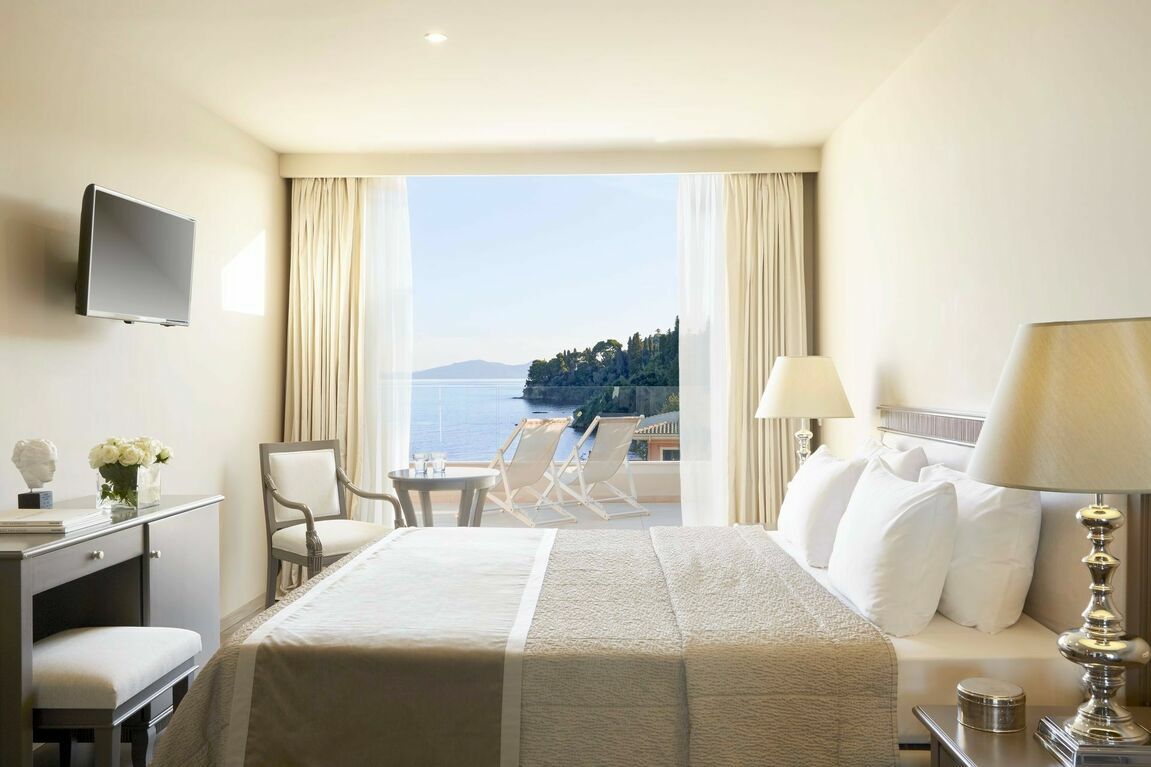 Sea view, elegant Corfu town accommodation at the iconic Mon Repos Palace hotel